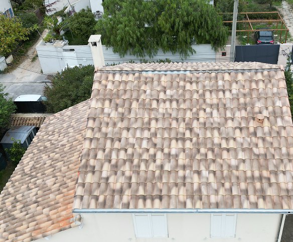 Toiture entièrement refaite vue du ciel